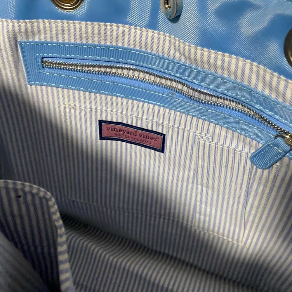 Vineyard Vines Nautical Blue Tote Bag With Navy And Silver Accents View 6